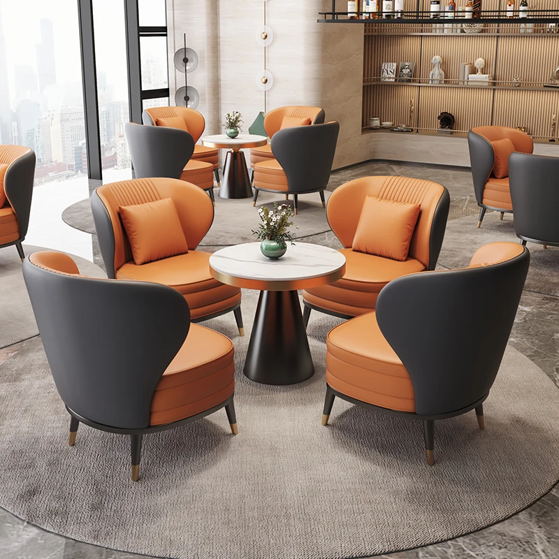 Modern light luxury hotel single sofa chair rest area office reception meeting table and chairs