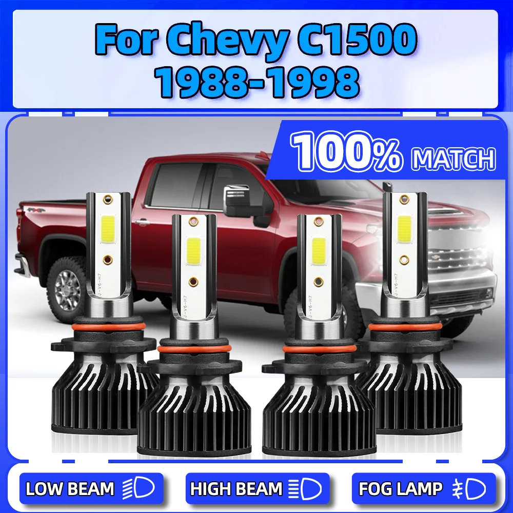 

40000LM 240W Canbus LED Headlight Bulbs 6000K White Car Lights 12V For Chevy C1500 1988-1991 1992 1993 1994 1995 1996 1997 1998