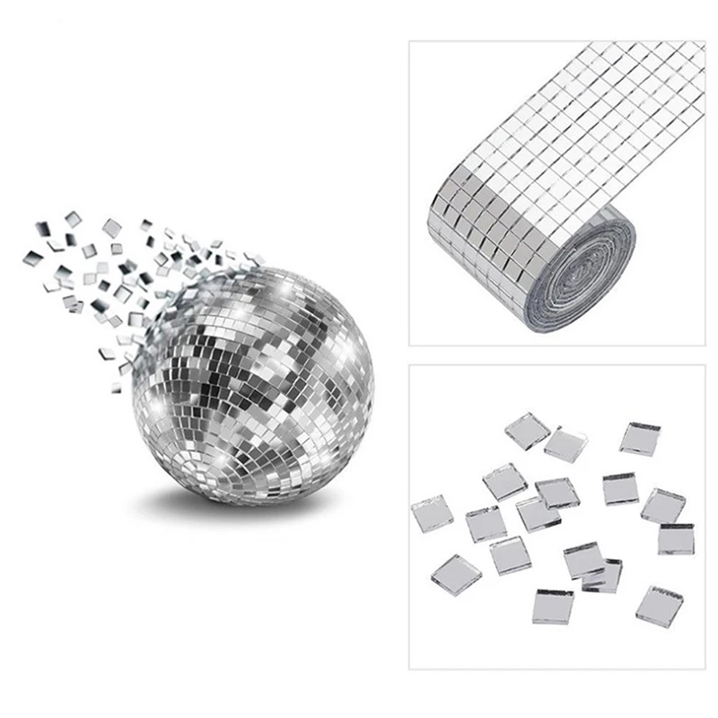 4x100cm Self-Adhesive Real Glass Craft Stickers Reflective Glass Tape Mirror Mosaic Tiles For Making DIY Hand Crafts Home Decor