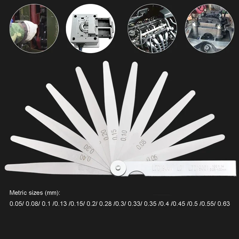 FeelerGaugeMetricThicknessGaugeSetBladeGapFillerTappetValveThicknessLayoutTool