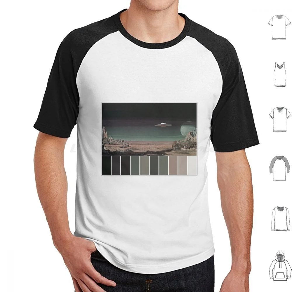 T-Shirt Con Pallet A Colori Pianeta Divieto Di Grandi Dimensioni 100% Cotone Robot Pianeta Divieto Sci Fi Film Di Fantascienza Retro Robby