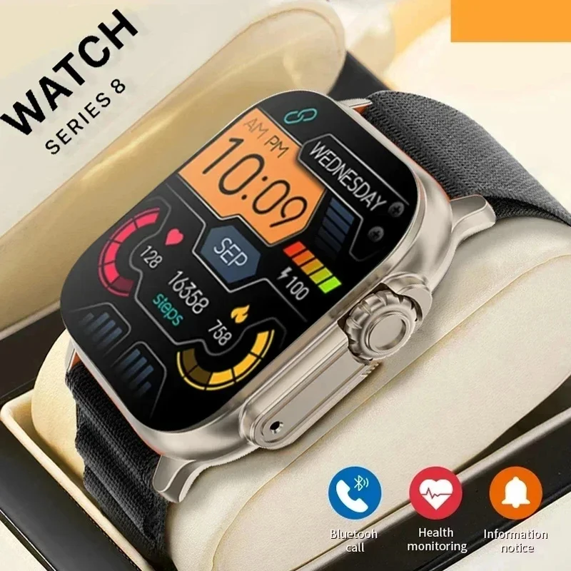 T800 Ultra U 2 Men's and Women's Smartwatch Bluetooth Talk BT Music Wireless Charging Health Monitoring Smart Watch Fashion ﻿