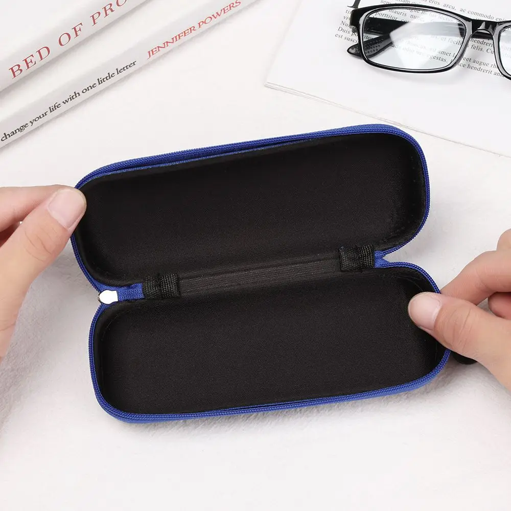 Fashion Portable Denim Fabric Hard Glasses Box Spectacle Case Zipper Eyeglasses Case Eyewear Protector