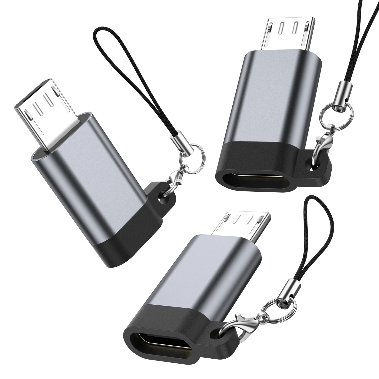 1-3 조각 여성용 타입-C에서 마이크로 USB 남성 커넥터 어댑터 샤오미 레드미 화웨이용 타입-C 마이크로 USB 충전기 어댑터 변환기