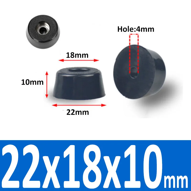 Black Synthetic Rubber Non-Slip Table Foot Pads with Gasket for Furniture and Speakers (4/8/10/20 Pcs)