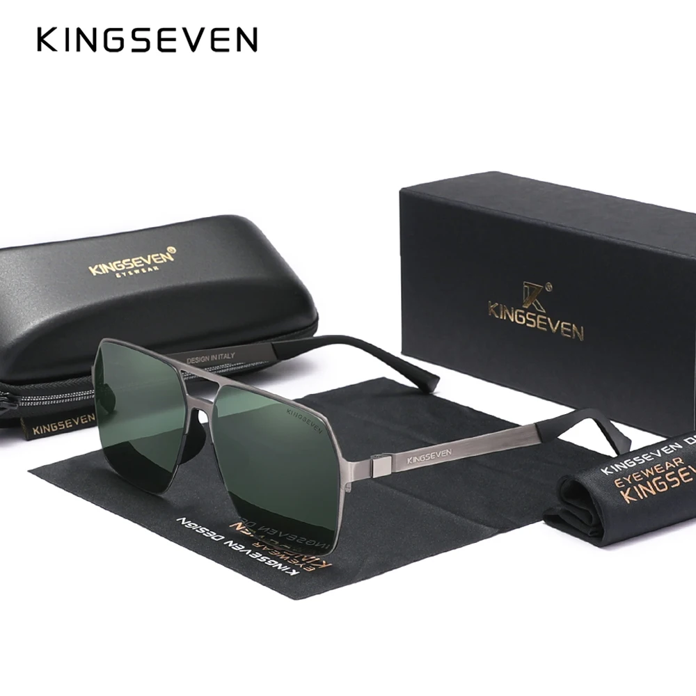 

KINGSEVEN Polarized Driving Eywear Men's Sunglasses Ultra Thin Temples Pilot Sun Glasses De Sol Unisex