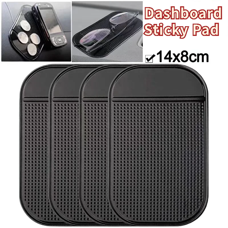 14*8cm Car Dashboard Sticky Pad Anti-Slip Pad Car Phone Keys Ornaments Storage Interior Storage Non-Slip Silicone Pads