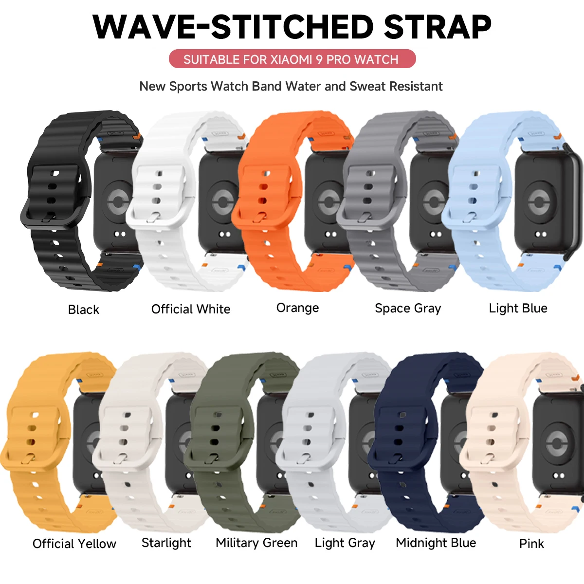 Wave Pattern Silicone Sports Strap | Replacement Wristband