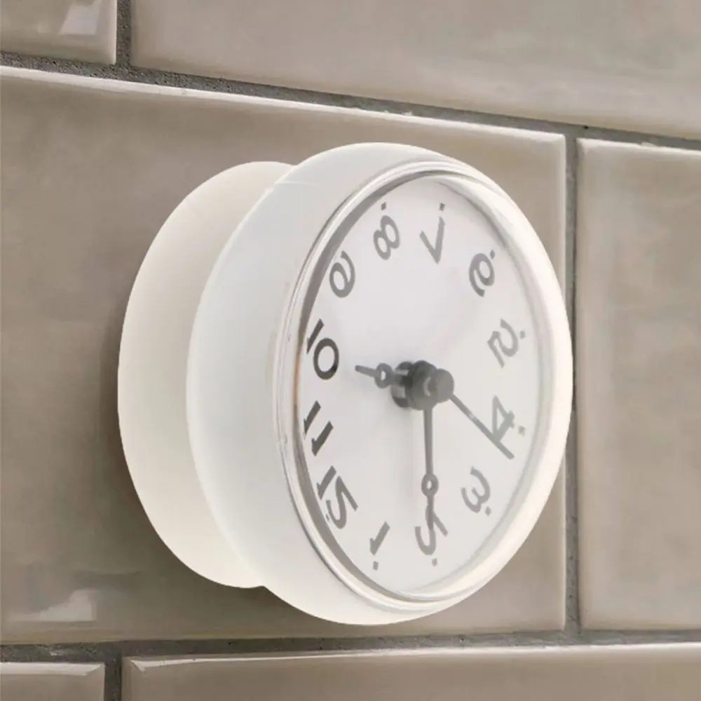 Mini Reloj de pared con ventosa para baño, antivaho, impermeable, 7cm,  cocina, inodoro, reloj de mesa