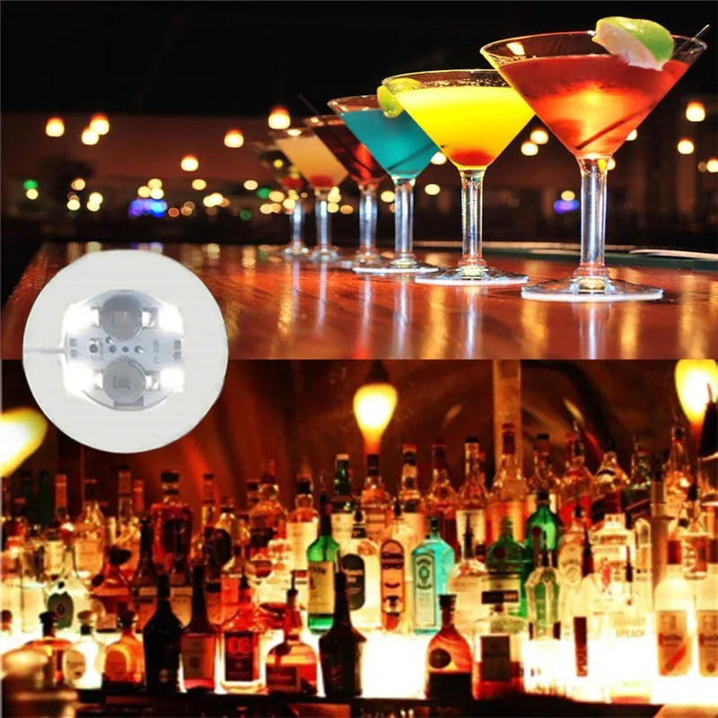 1-200PCS LED Coaster Lights Colorful Glowing Wine Bottle  Stickers Bar Wedding Party Lighting Glowing Wine Bottle 5