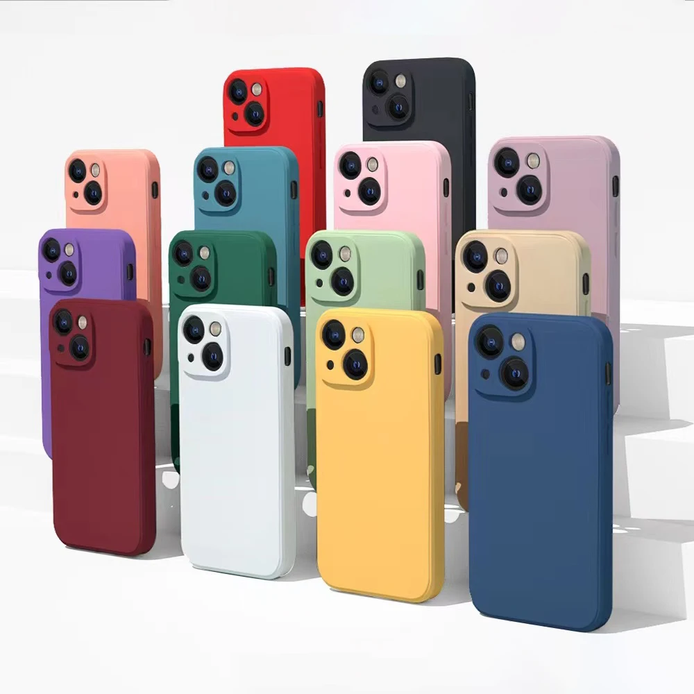 Liquid Silicone Soft Phone Case For Iphone 11 12 13 14 Pro Max Se2020 7 8 Plus X Xr Xs Max Ins Jane Liquid Protective Cover