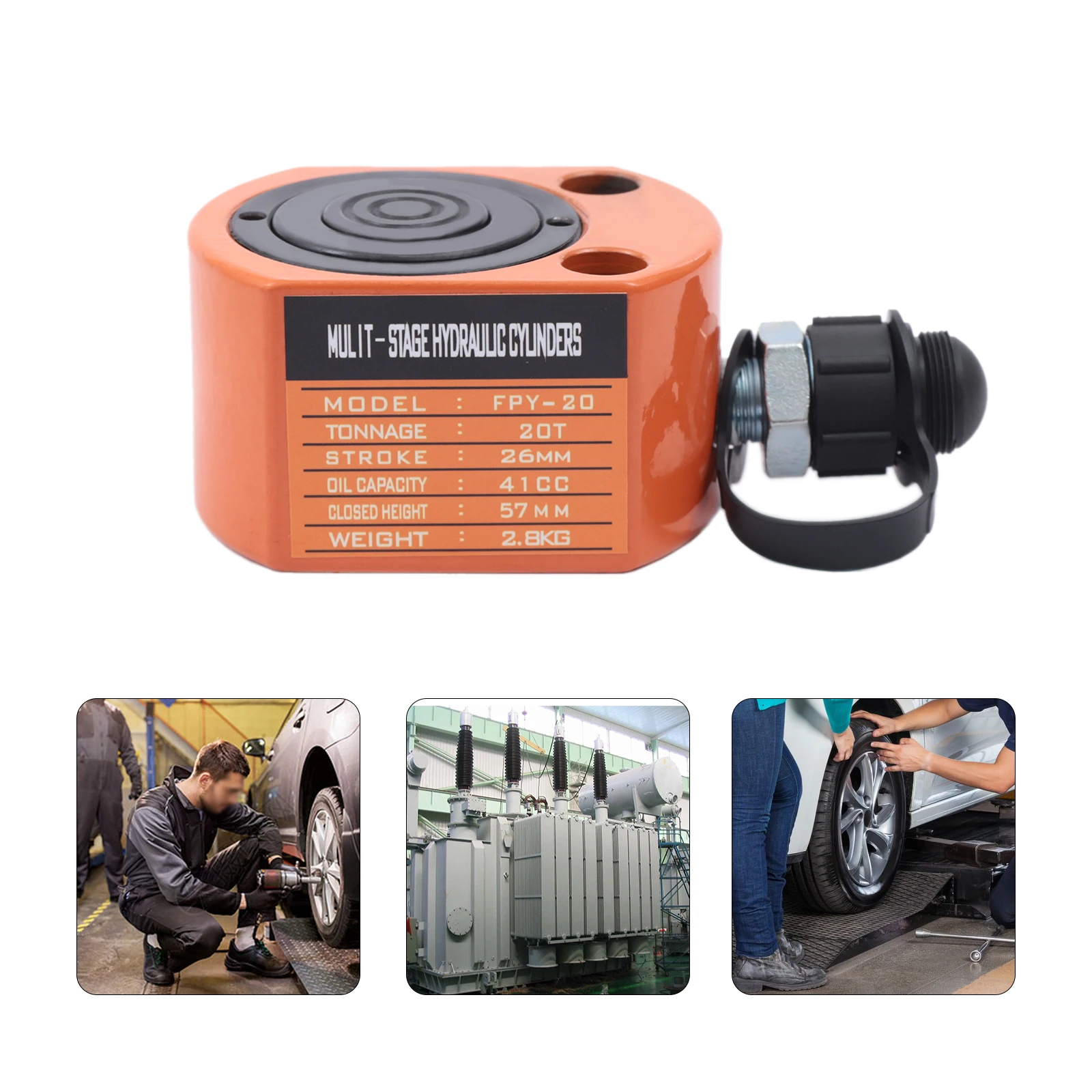 20T Hydraulic Cylinder Jack FRY-20 Portable Hydraulic Ram 360 ° Multi-Acting Lifting Cylinders Tool for Machinery Shipbuilding 6