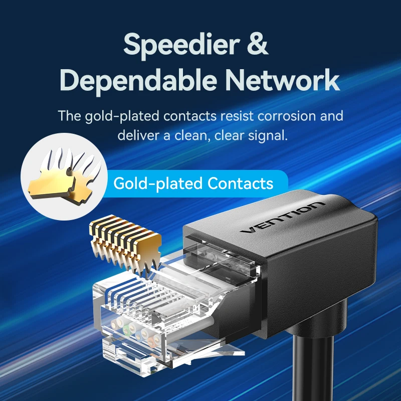 Premium 90-Degree CAT6 Ethernet Cable UTP - 1000Mbps High-Speed Networking Cord