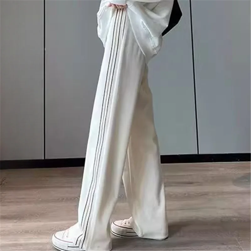 

Casual Women's Trousers Summer New High Waisted Vintage Loose Women Elegant Classic Pants Fashion Wild Female Wide Leg Pantalon