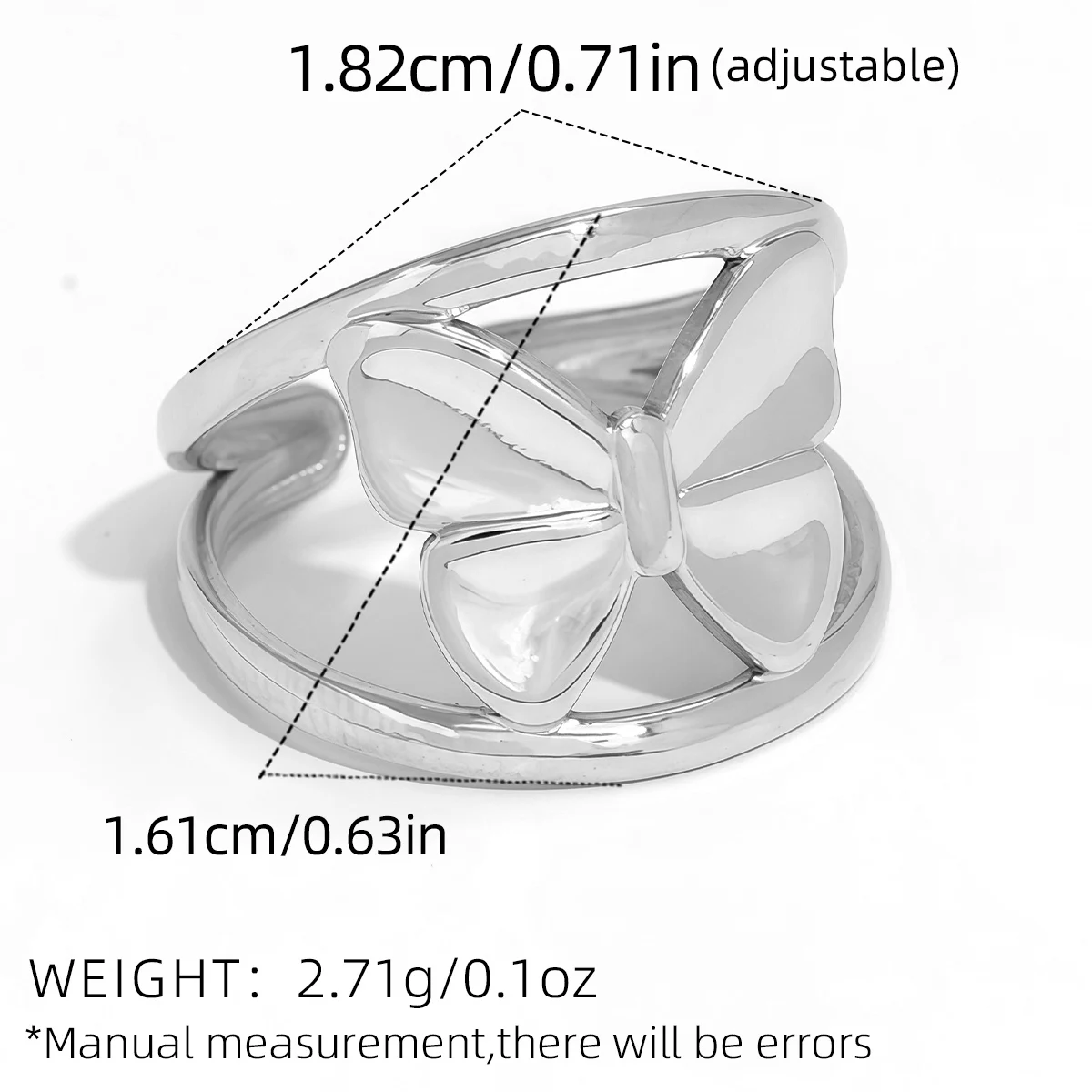 Edelstahl-Schmetterlings-Design-Ringe für Damen, 18 Karat vergoldet, wasserdicht, hochwertiger Schmuck für den täglichen Gebrauch, Urlaub am Meer usw – Detail 2