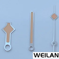 Green Luminous Watch Hands in Silver, Gold, Rose Gold, and Black Finishes (Silver Yellow)