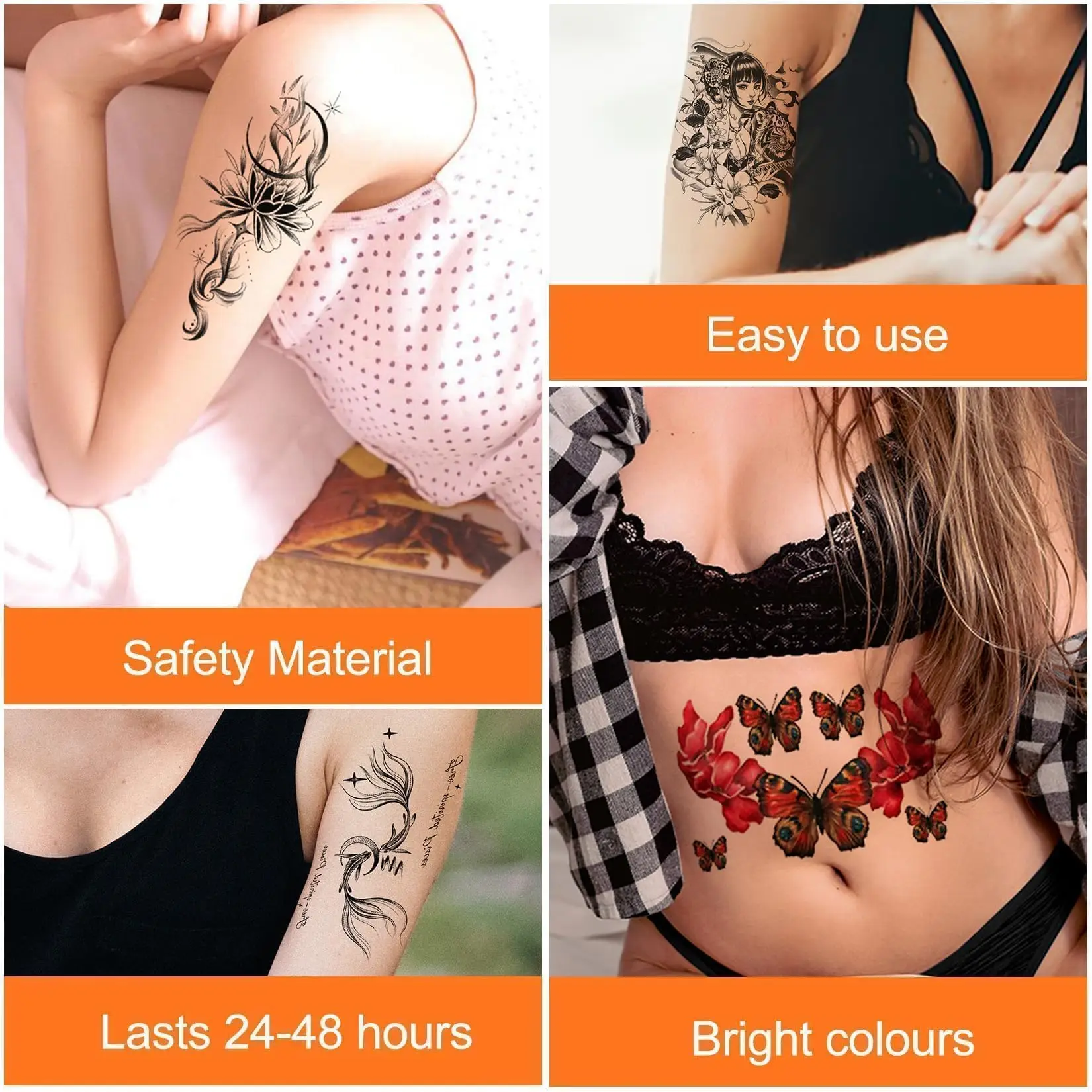 Carta per tatuaggi temporanei stampabile per stampante laser a getto d'inchiostro, decalcomanie per trasferimento di immagini dipinte a mano fai-da-te per carta per tatuaggi personalizzata per il corpo - immagine 3
