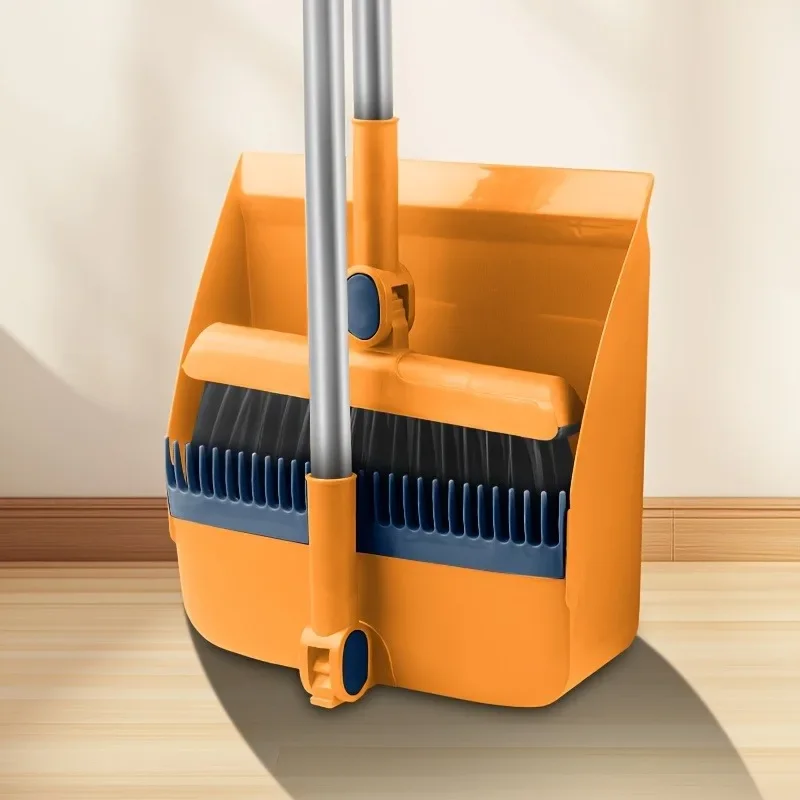 3-in-1 Rotatable Foldable Magnetic Broom and Dustpan Cleaning Set with Super Thick Bristles for Household Pet Hair Removal 5