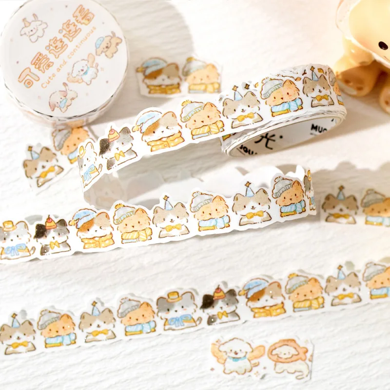 1Pc Cartoon Animals Series Washi Tape Cute Sticker Decorative Collage Adhesive DIY Scrapbooking Hand Made Masking Stationery 3