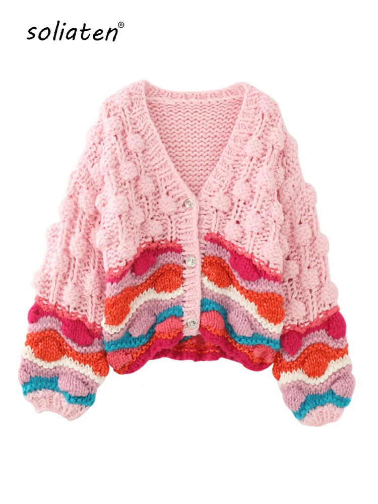 Maglione Donna Invernale A Maglia - Colorblock, Girocollo, Morbido E Casual - Per Autunno E Inverno - Foto 12