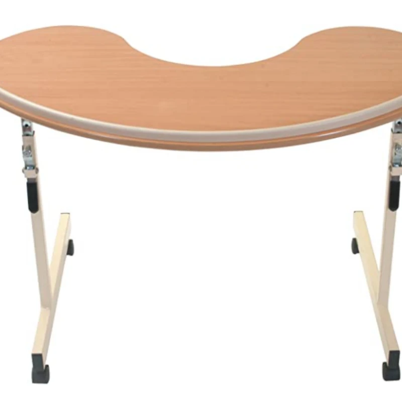 

Factory Outlet Furniture Adjustable Wooden Kidney Shaped Overchair Table On Sale