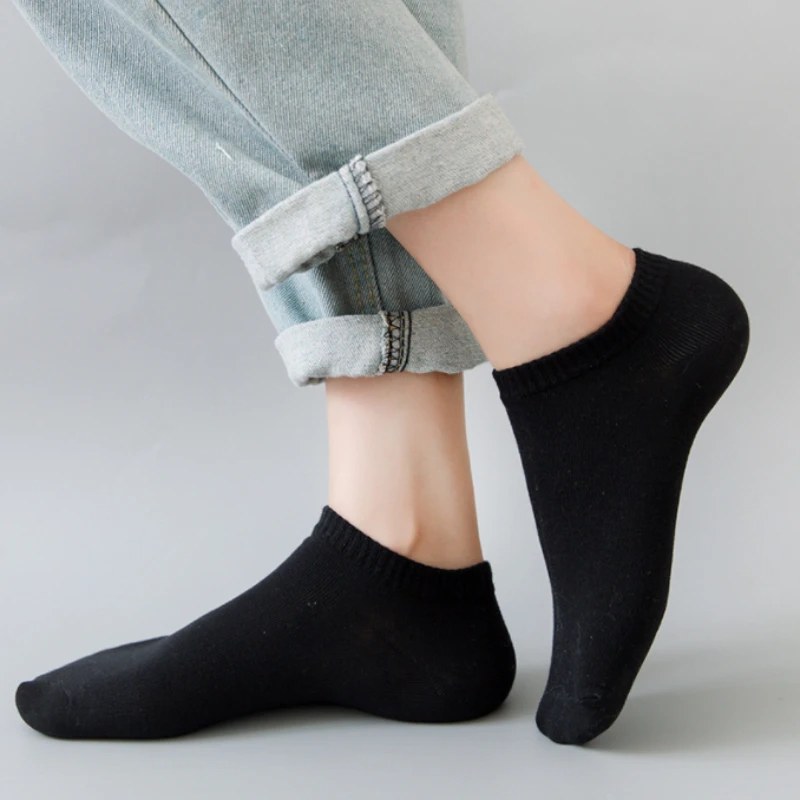 5 Pairs Unisex Low Cut Breathable Business Boat Sock Solid Color Comfortable Ankle Casual Summer Men plain color boat socks boat socks business boat socks ankle socks casual socks solid color socks solid colour socks business socks