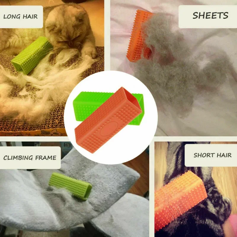 Pet dog cat rubber silicone hair remover Car furniture carpet clothes sofa cleaning brush Cat massage cleaning brush
