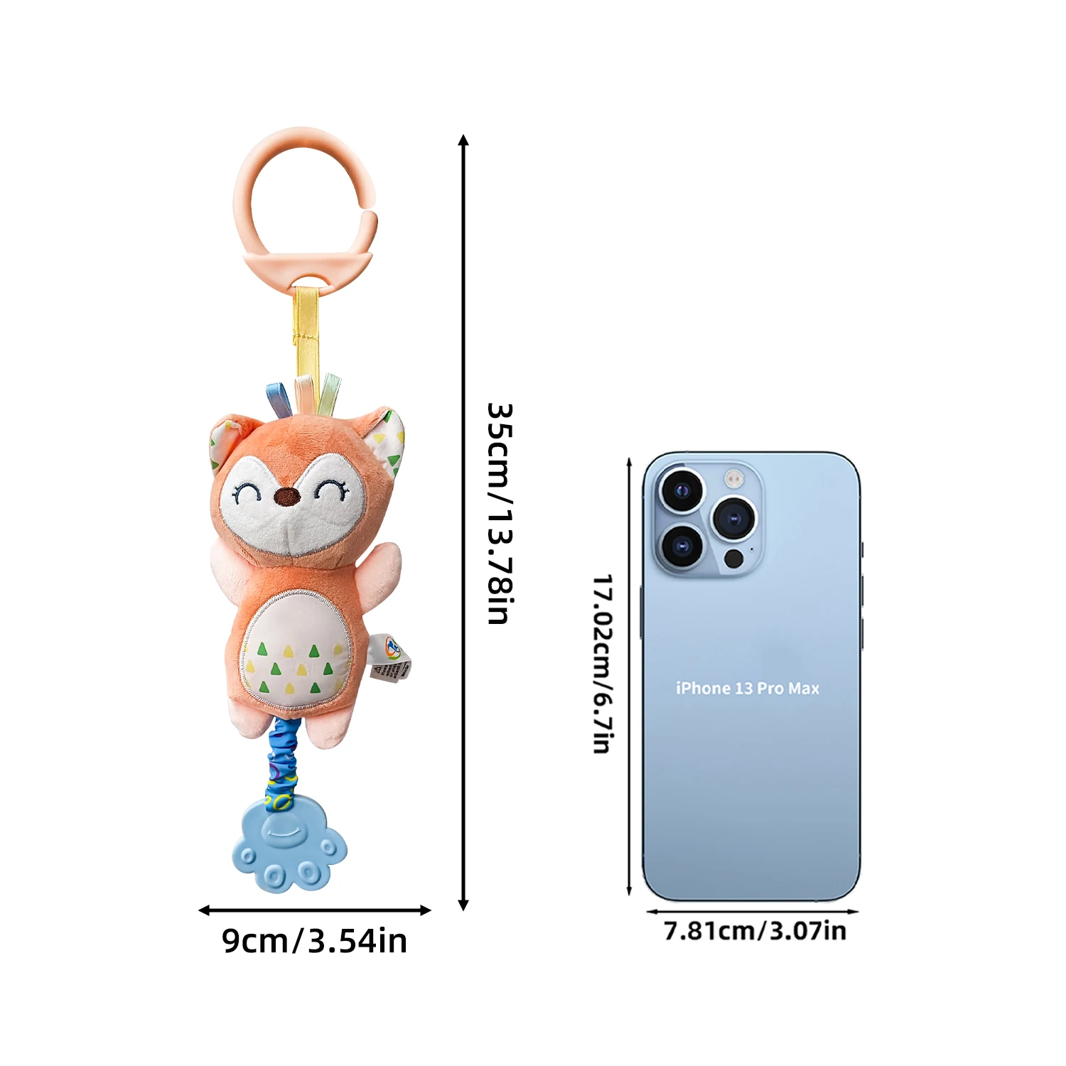 Juguetes para bebés, sonajero suave arrugado, carillones de viento colgantes, cochecito de animales de peluche para recién nacidos, carrito infantil, juguetes sensoriales con mordedor