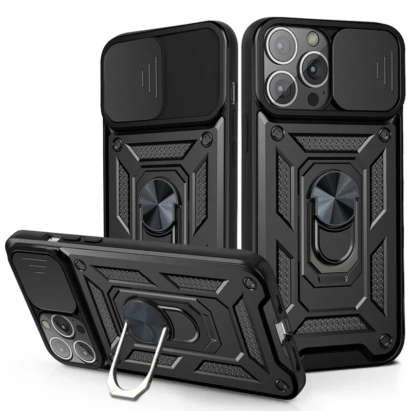 Military Grade Slide Camera Lens Protector Armor Case with Ring Cover