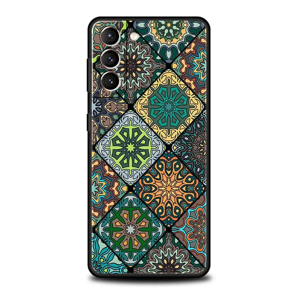 Mandala Flower Totem Silicone Phone Case with Protective Bumper