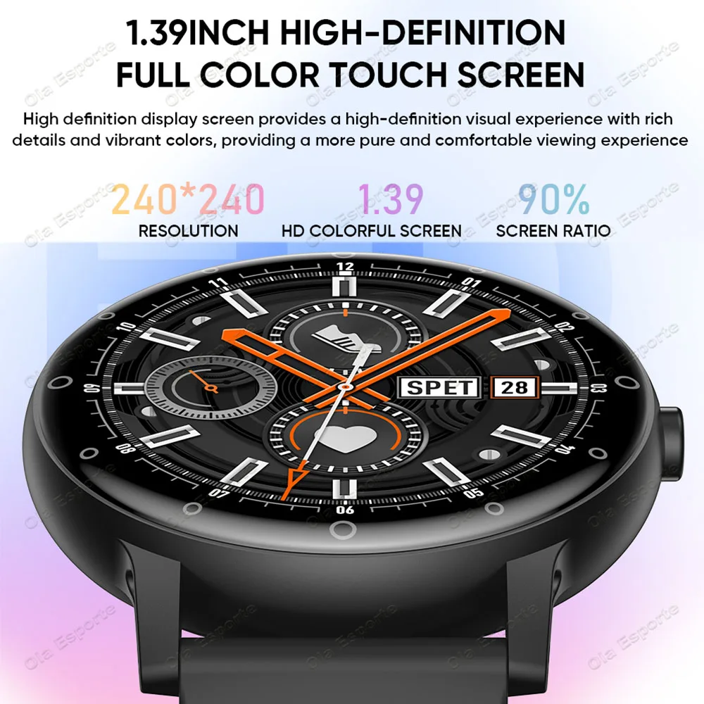 New Smart Watch Men 1.39 Inch AMOLED Screen Bluetooth Call Sports Fitness Tracker Heart Rate Health Monitoring Smartwatch Women