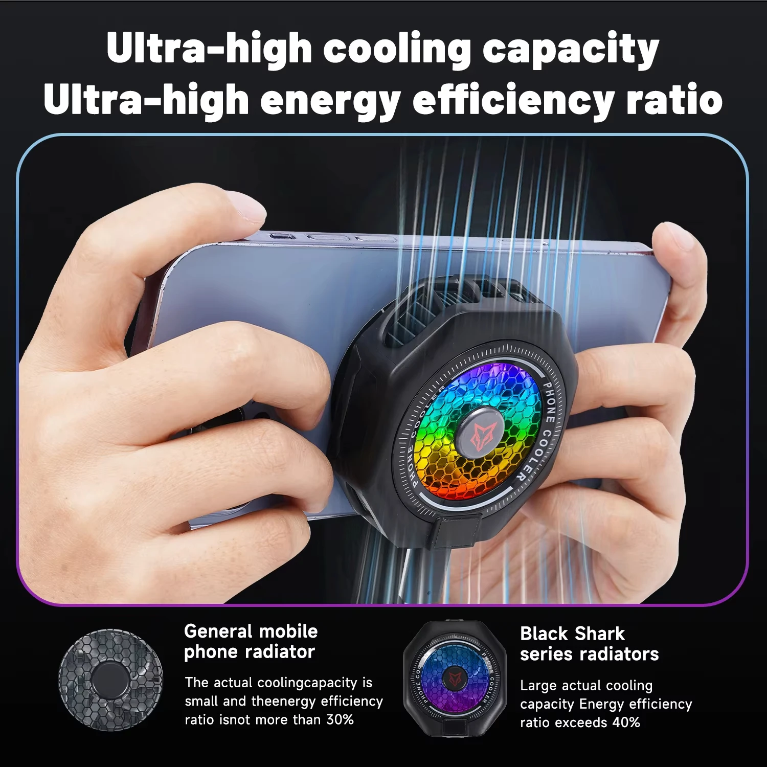 Sarafox X5 PRO 전화 라디에이터 WASP Funcooler RGB 자기/클립 2in1 IOS/안드로이드 용 슈퍼 냉각 스마트 Blackshark 전화 쿨러