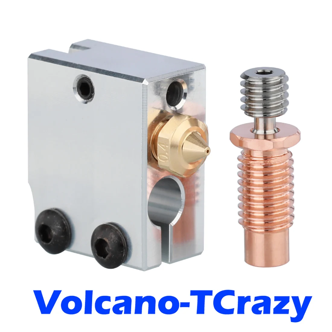 

3D Printer V6-TCrazy Bimetal Heat Break+Volcano Heater Block+Volcano Nozzle For J-Head HOTEND Titan Aero DDG Wind