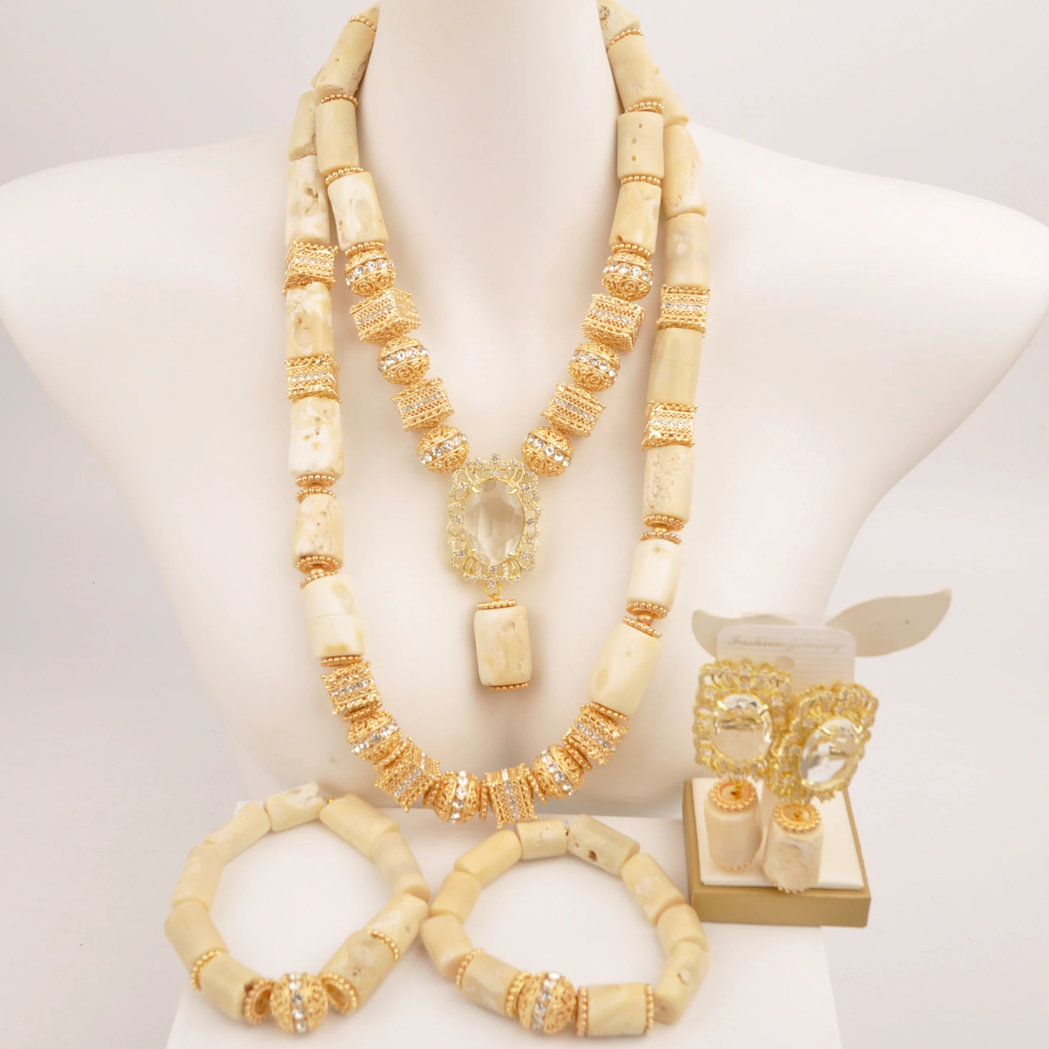 real-white-african-wedding-coral-beads-bridal-jewelry-sets