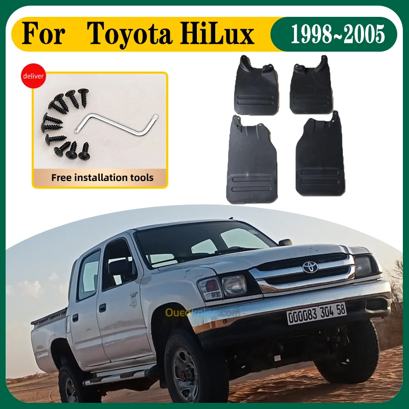 4 PCS Car Mud Flaps For Toyota HiLux 4WD 1998~2005 2001 Anti-splash Car Mudguards Splash Guard Front Rear Fenders Accessories