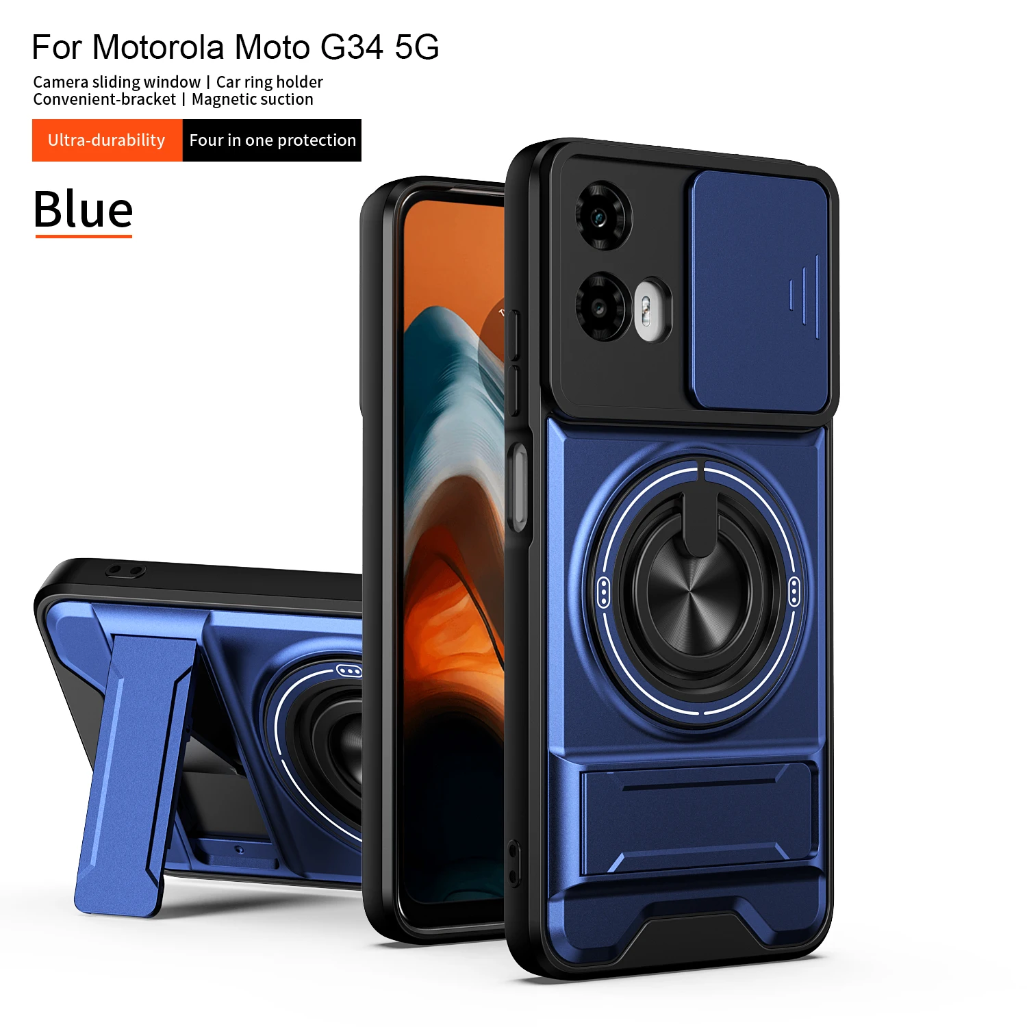Rugged Magnetic Fold Holder Case with Military-Grade Armor and Camera Protection