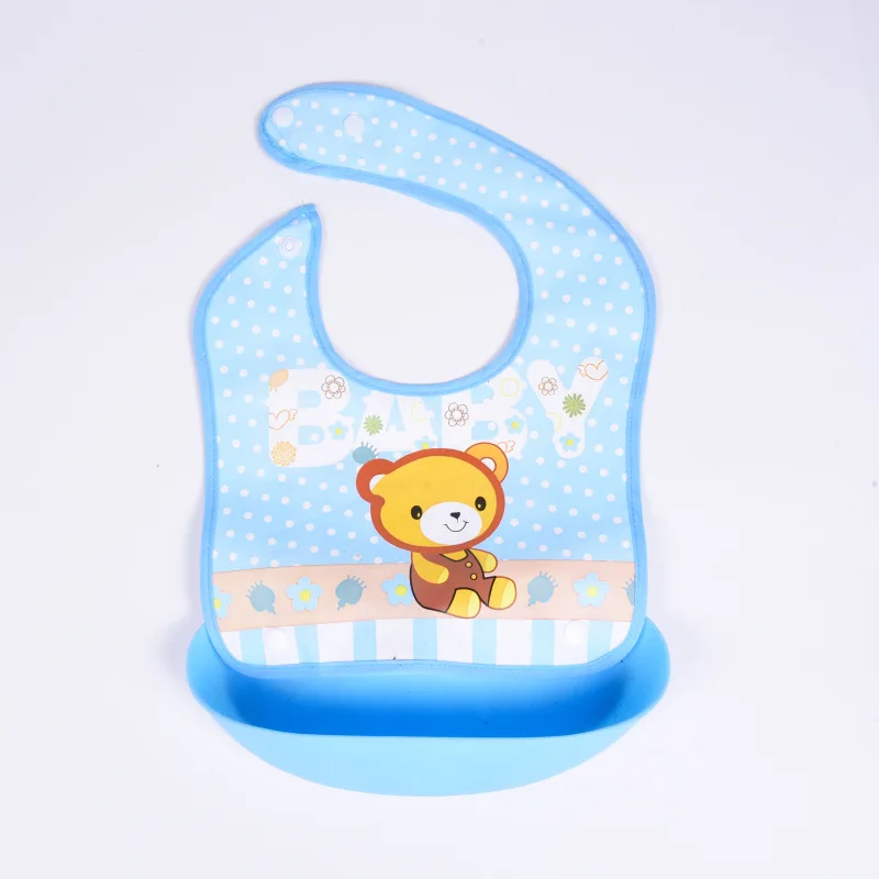 Detachable Rice Pocket Baby Bib Imitation Silicone Waterproof Bibs Burp Cloth Cartoon Adjustable Feeding Bavoir For Baby Kids silicone bib,silicone feeding bib,baby bib,feeding bib,cotton bib set,cotton bib
