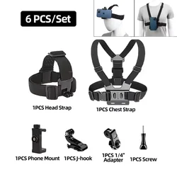 Ultimate 7 - in - 1 Action Camera Accessory Kit with Adjustable Mounts and Straps - 6 - in - 1 Set
