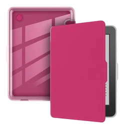 Clear Acrylic Back Case for 6 - inch eReader with Wake/Sleep Smart Cover (Rose Red)