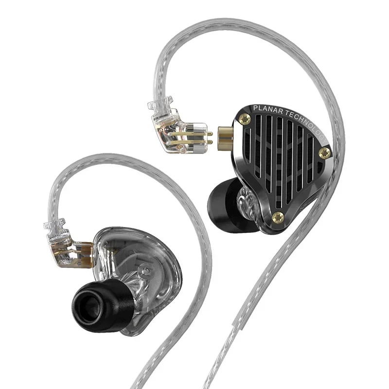 KZ 인이어 13.2MM 평면 드라이버 이어폰, 하이파이 베이스 모니터 이어버드, 스포츠 유선 헤드셋, PR2 PR1 ZAS ZAR ZAX ZS10PROX