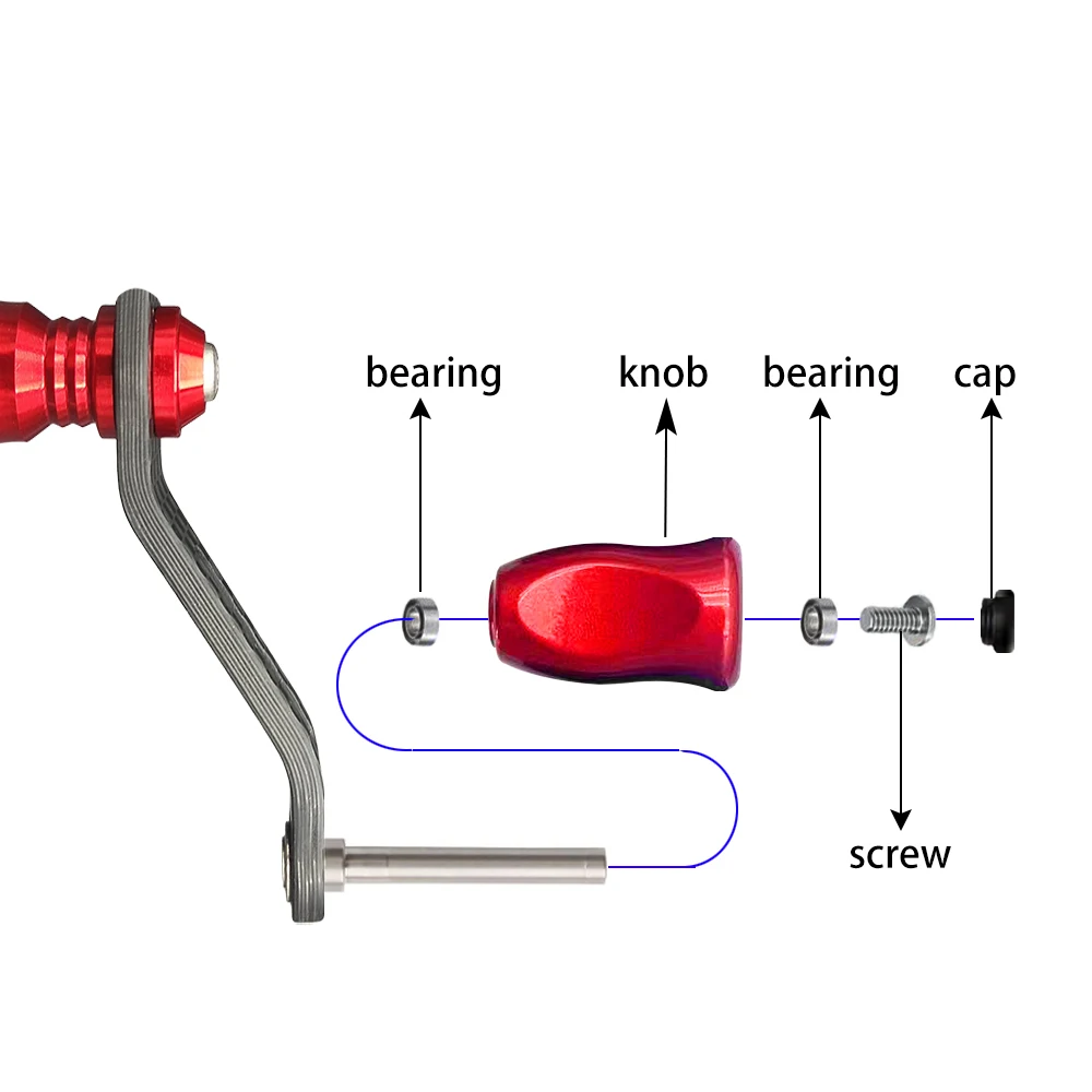 Screw-in Type Carbon Fiber Fishing Reel Handle for DAIWA, SHIMANO Spinning Reel Handle Replace Spare Part