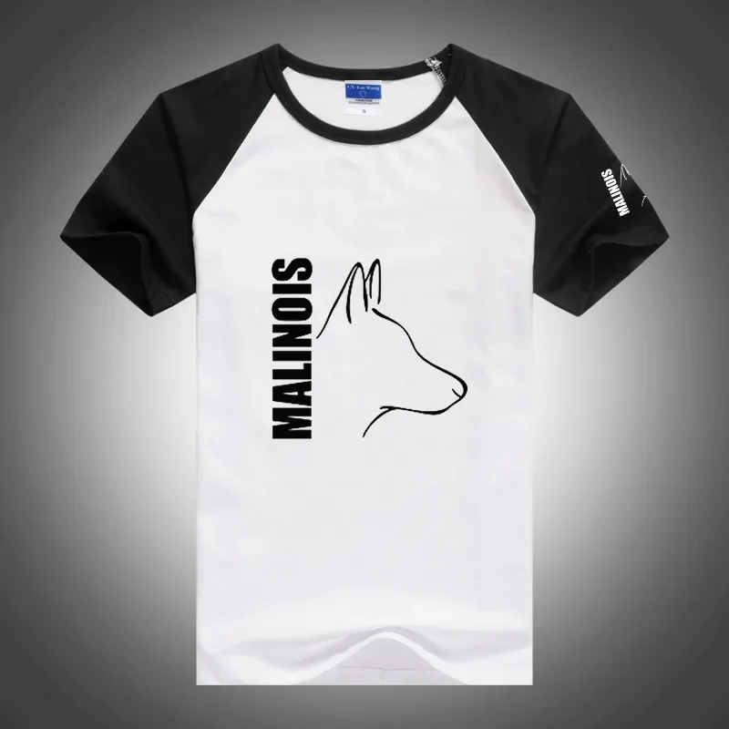 

Silly Dog Belgian Malinois 2024 Men‘s Summer Fashion T Shirt Solid Color Block Round Neck Short Raglan Sleeve Casual Sports Top