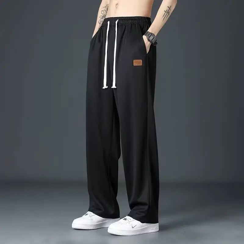 Casual Long Jogger Sweat Pants Men For Quick Drying Spring And Summer Thin Trendy Straight Leg Loose Flowing Fashion Trousers 2