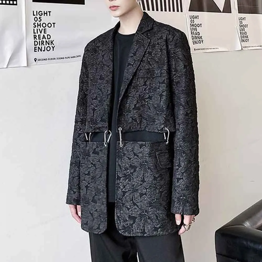 

New Spring Fall Winter Clothing Floral Print Casual Blazer High Quality Men Fashion Suit Jacket Chic Top