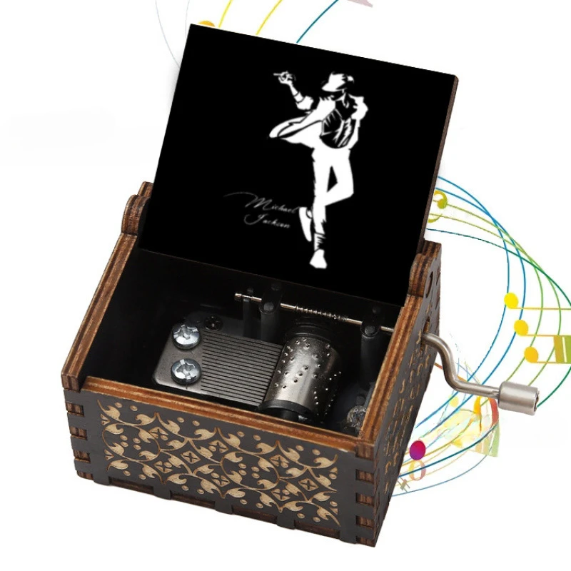 Theme Music Box Christmas Character Anime Movie Boy Toy Hand Crank Decoration Cartoon Wooden Jewelry Holiday Birthday Gift 6