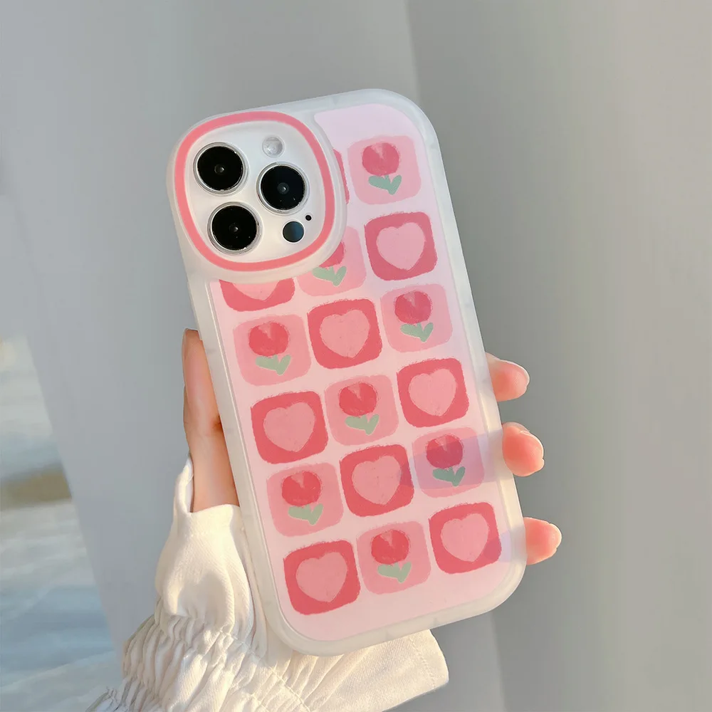 Cartoon Tulip Flowers Shockproof Phone Case - Protective and Stylish Cover