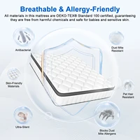 Матрас AUTHMIC — карманная пружина, 7-зонная адаптивная поддержка, толщина 25 см, дышащий и приятный для кожи, средний прочный матрас-кровать — изображение 4