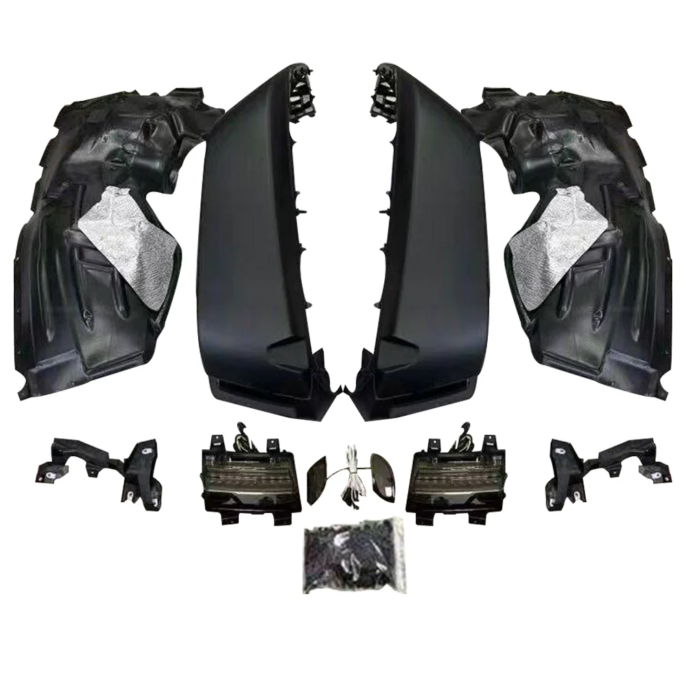 SXMA JT1015 하이 휠 아이브로우 펜더 플레어, LED 조명 포함, 블랙 ABS 휠 보호대, 지프 랭글러 JT 20 + 용, 세트당 4 개