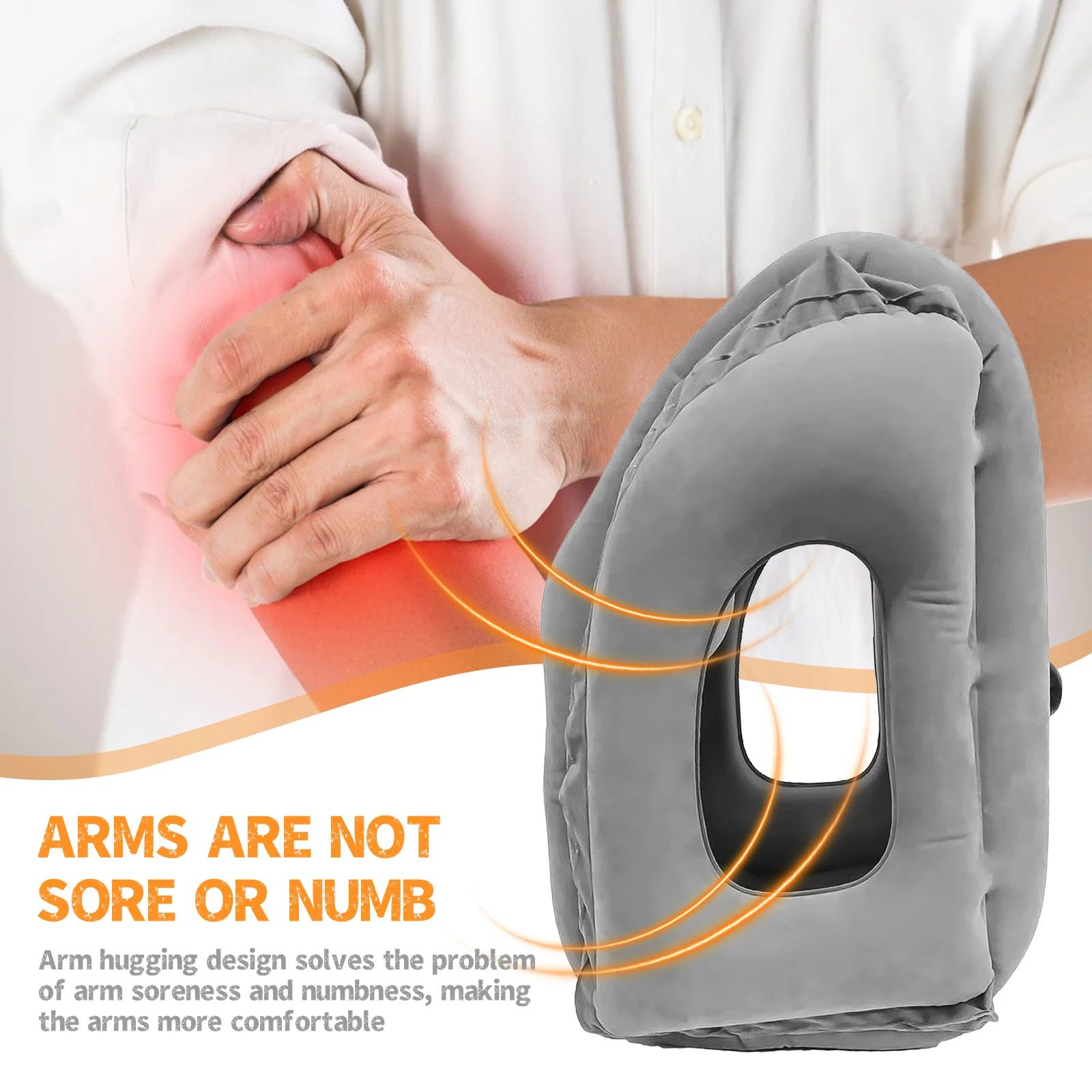 1pc Inflatable Travel Pillow, Airplane Pillow With Patented Valve Design, Travel Accessories With Neck And Head Support, Travel 2