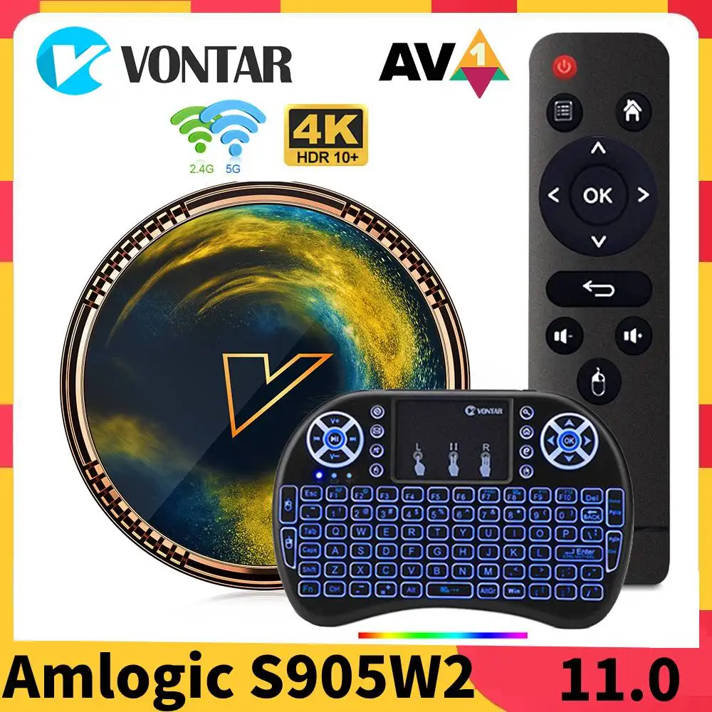VONTAR X2 Smart TV Box Android 11 Amlogic S905W2 Media Player Android 11.0 4G 64G Set Top BOX 4K 60fps AV1 2.4&5G Wifi BT 2G16G